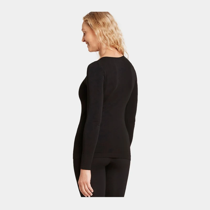 Schwarzes Langarm-T-Shirt aus Bambus