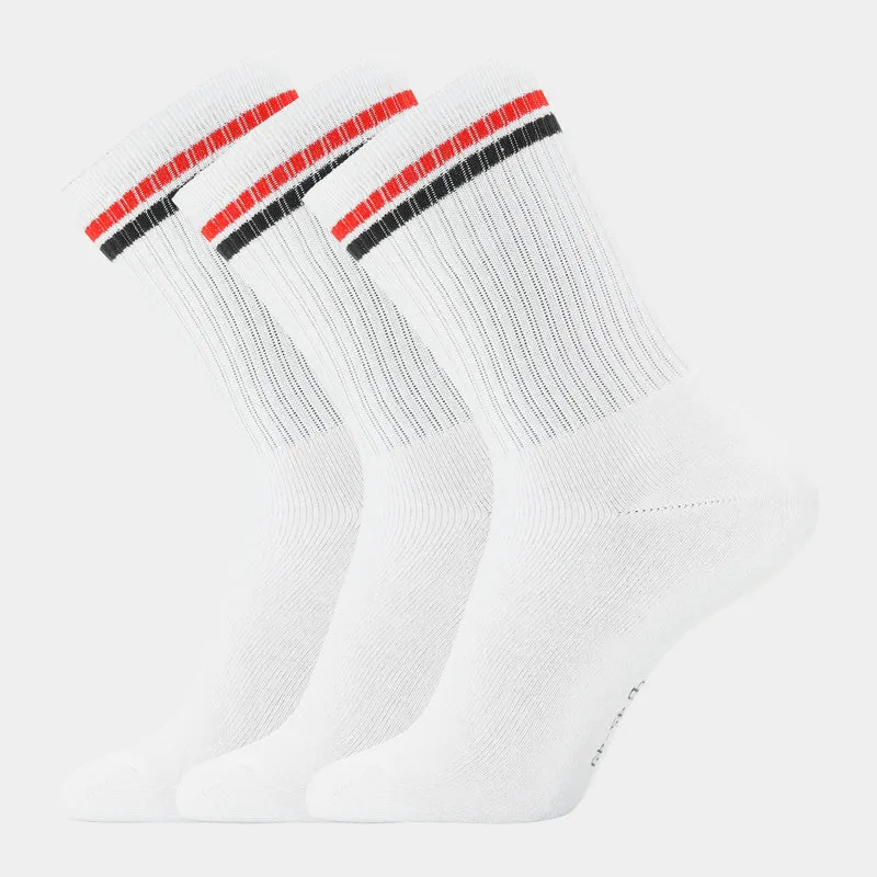 3er Pack Tennissocken aus weißem Bambus