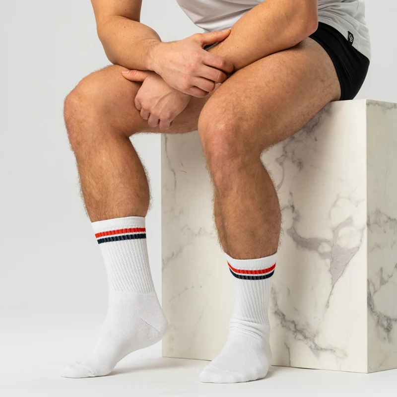 3er Pack Tennissocken aus weißem Bambus