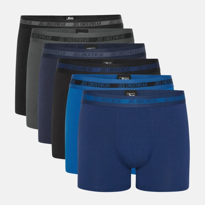 6er Pack Bambus-Unterhosen in schwarz/navy/dunkelgrau/blau/dunkelblau