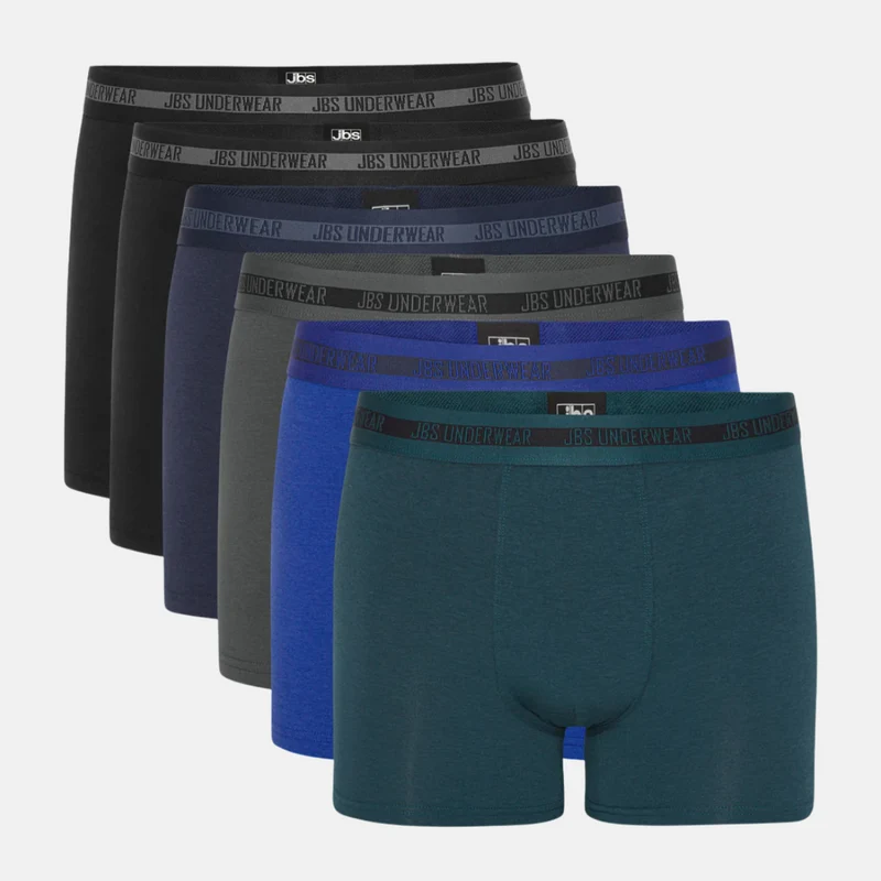 6er Pack Bambus-Unterhosen in schwarz/navy/dunkelgrau/blau/petrol