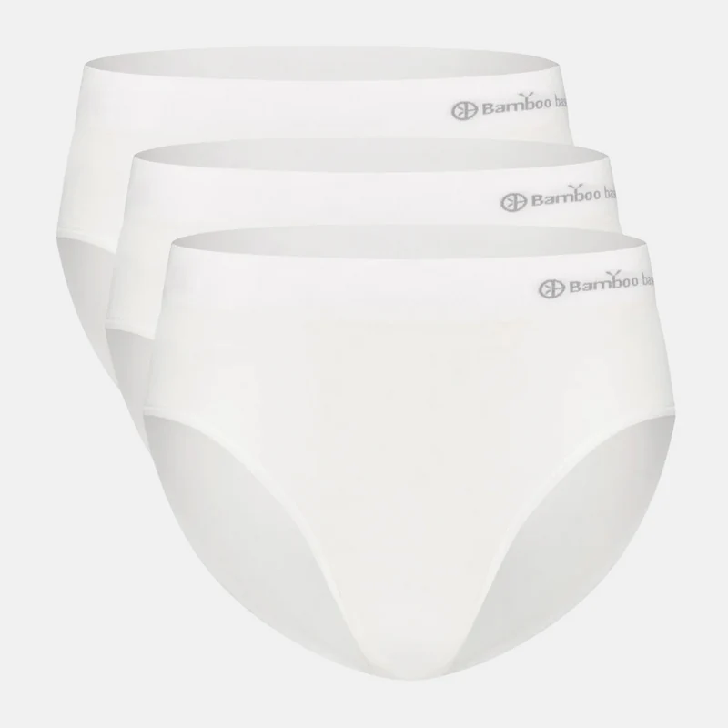 3er-Pack weißer Bambus-Maxi-Slips