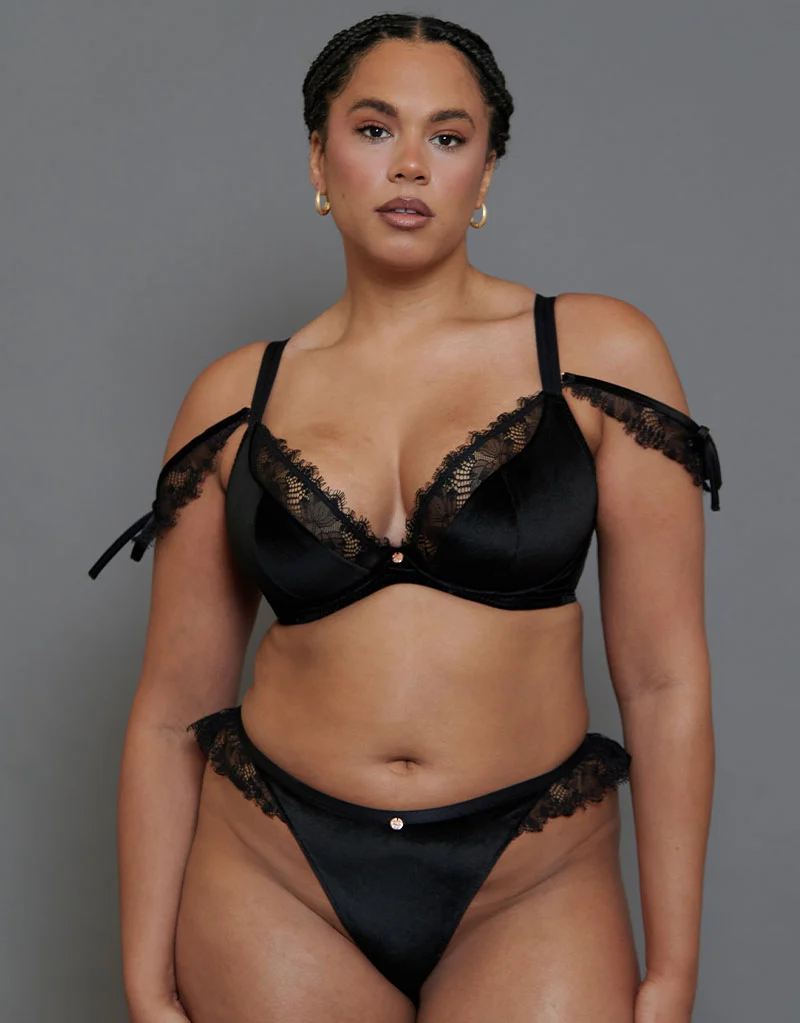 Scantilly Glamour Puss Superplunge Padded Plunge Bra Black