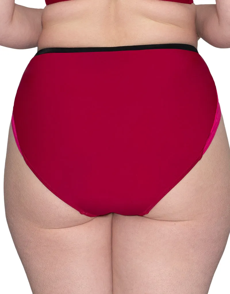 Curvy Kate Subtropic High Waist Bikini Brief Cherry Red/Pink