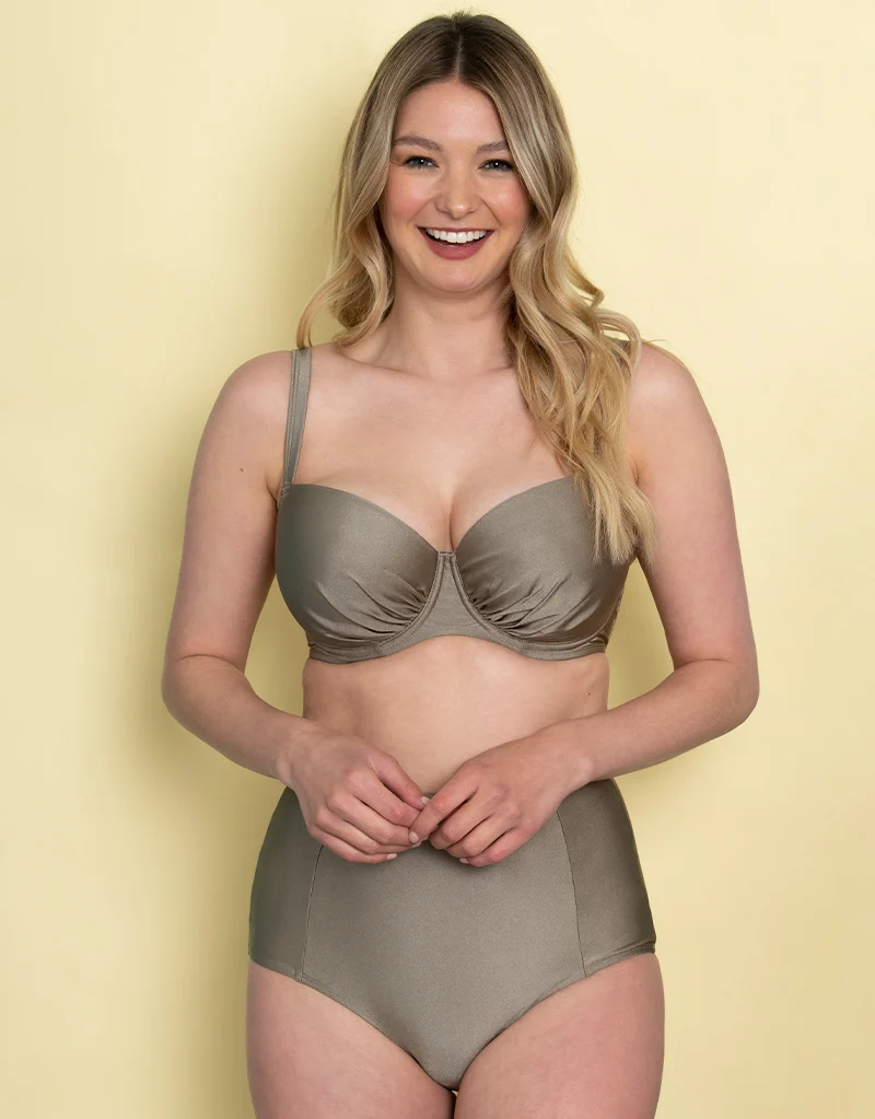 Flirtelle Fiji Sands Padded Balcony Bikini Top Stone