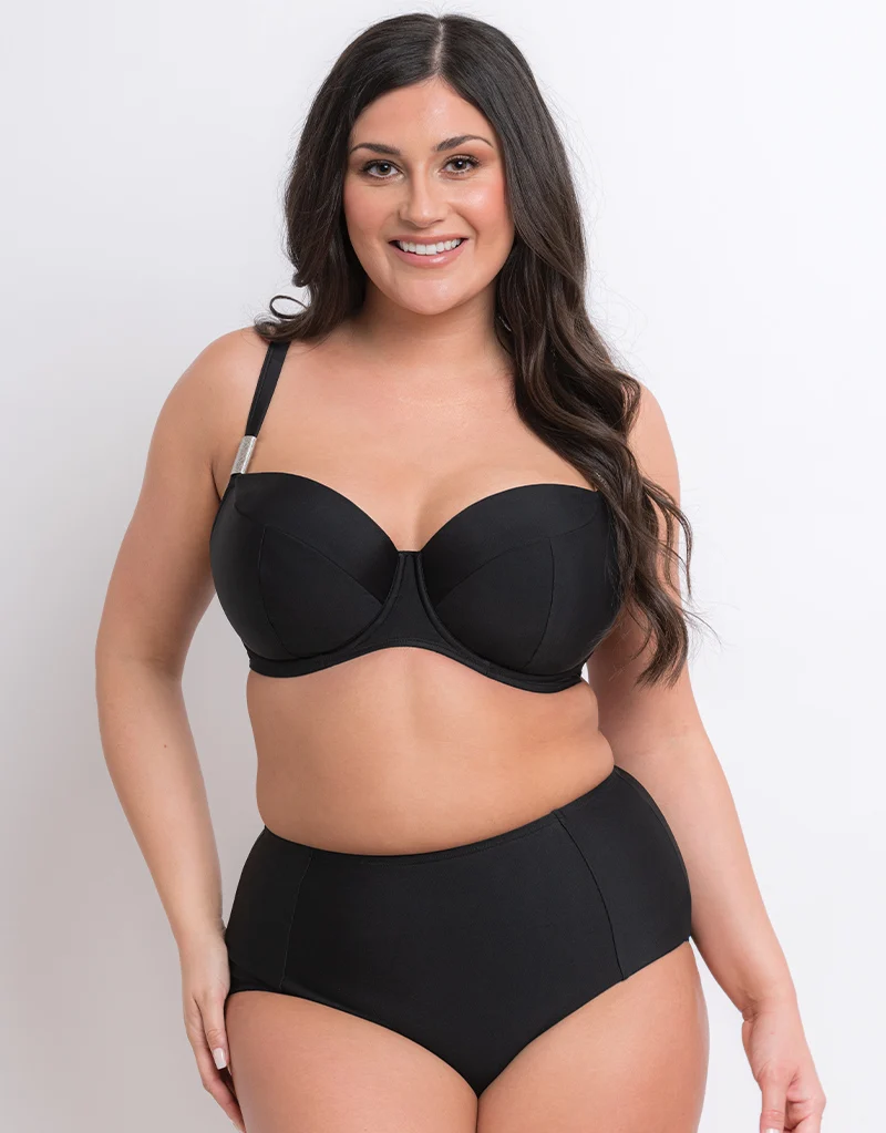 Flirtelle Dubai Escape Padded Balcony Top Black