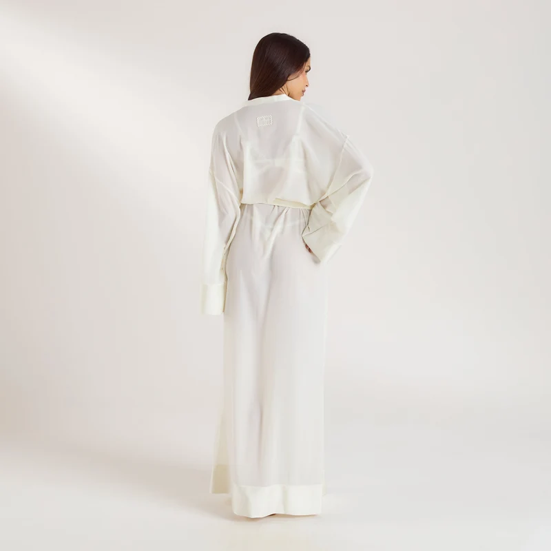Chiffon Maxi Robe - Cream