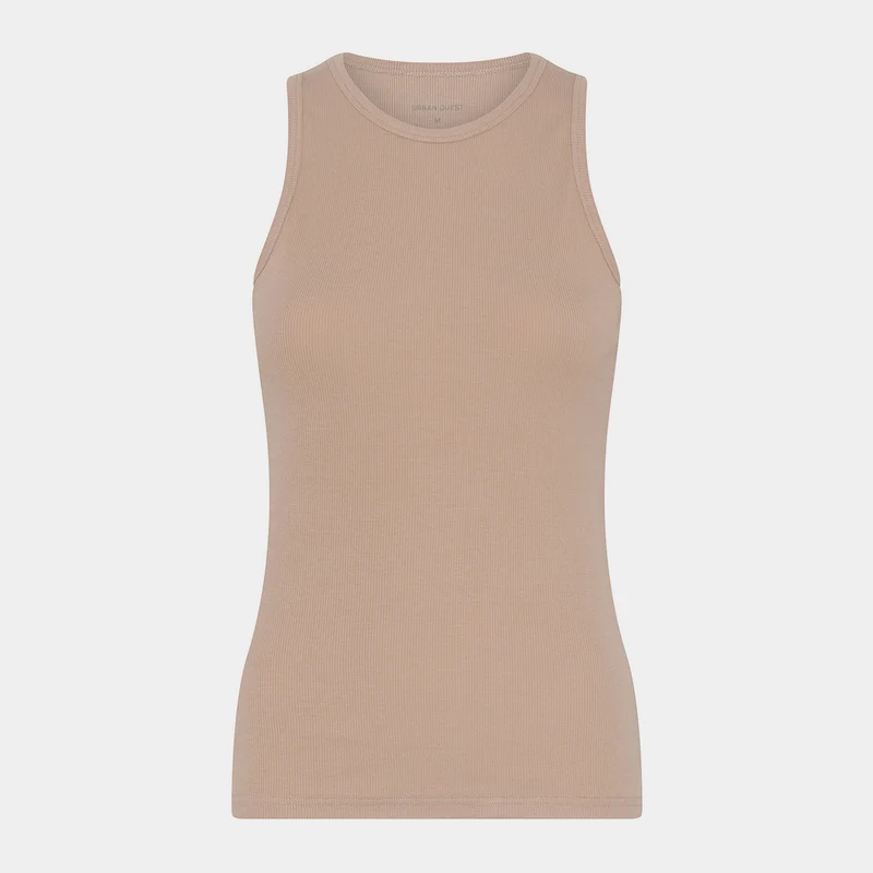 Nudefarbenes Bambus-Tanktop mit breiten Trägern