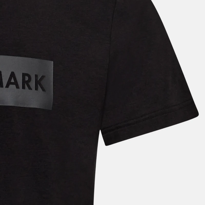 Schwarzes Bambus-T-Shirt mit Logo