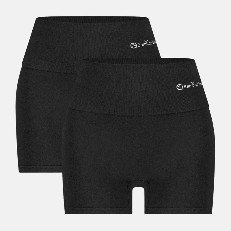 2er-Pack Schwarze Bambus-Hotpants