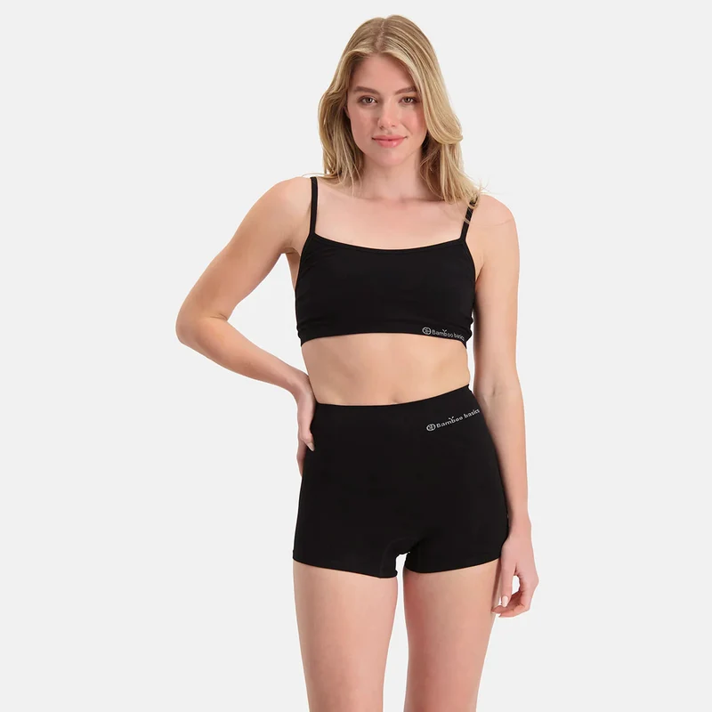 2er-Pack Schwarze Bambus-Hotpants