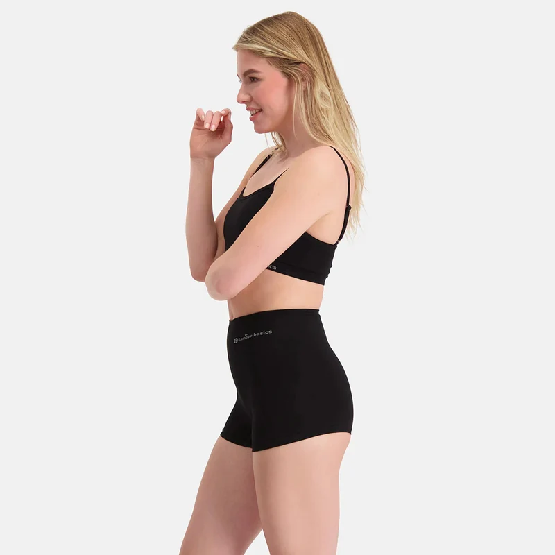 2er-Pack Schwarze Bambus-Hotpants