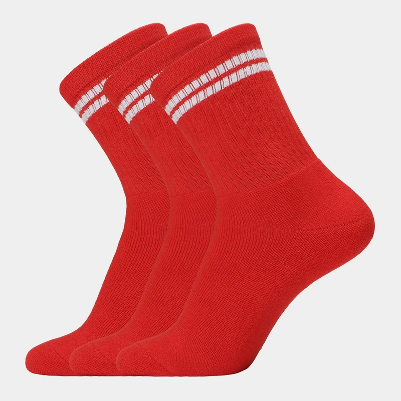 3er-Pack rote Bambus-Tennissocken