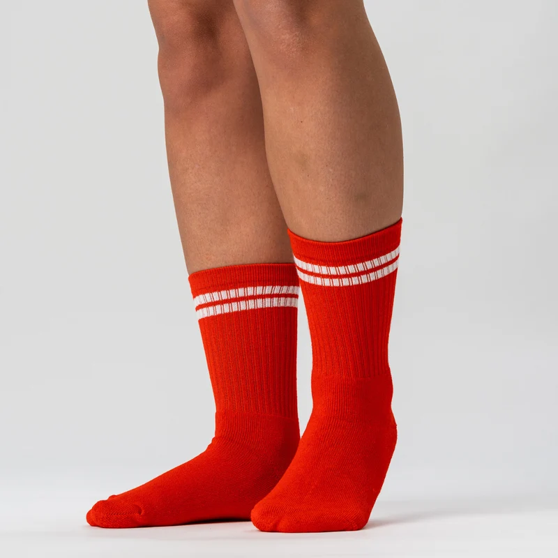 3er-Pack rote Bambus-Tennissocken