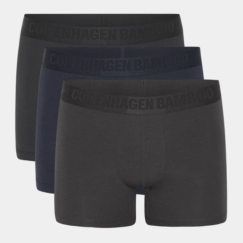 3er-Pack Bambus-Unterhosen in schwarz/navy/grau