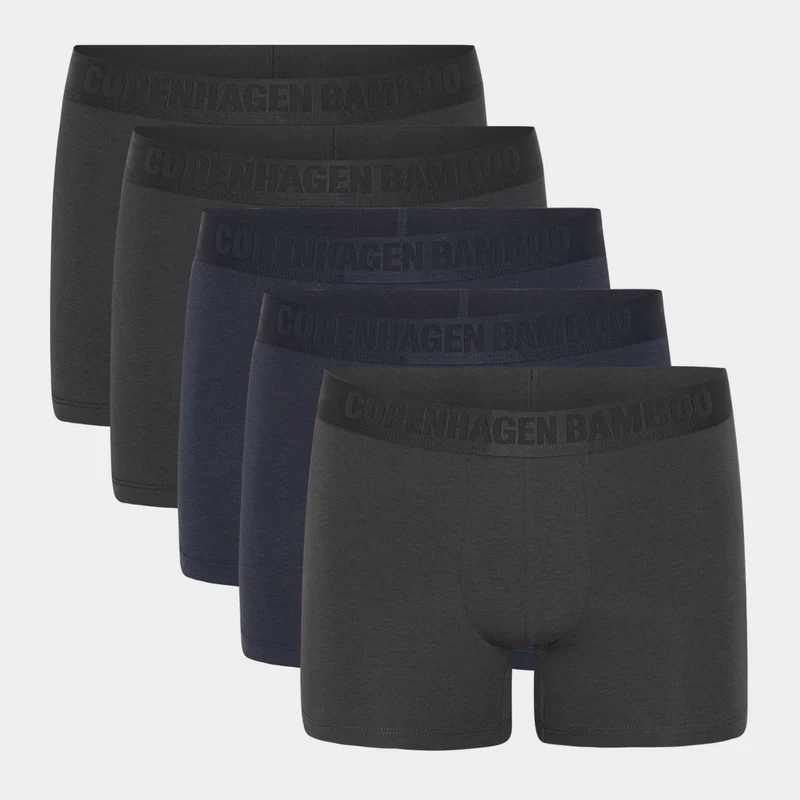 5er-Pack Bambus-Unterhosen in schwarz/grau/marine
