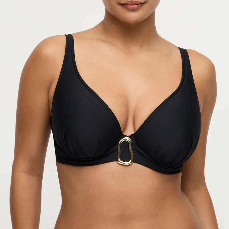 UVITA schwarz Unterlegtes Bikini-Top tief.