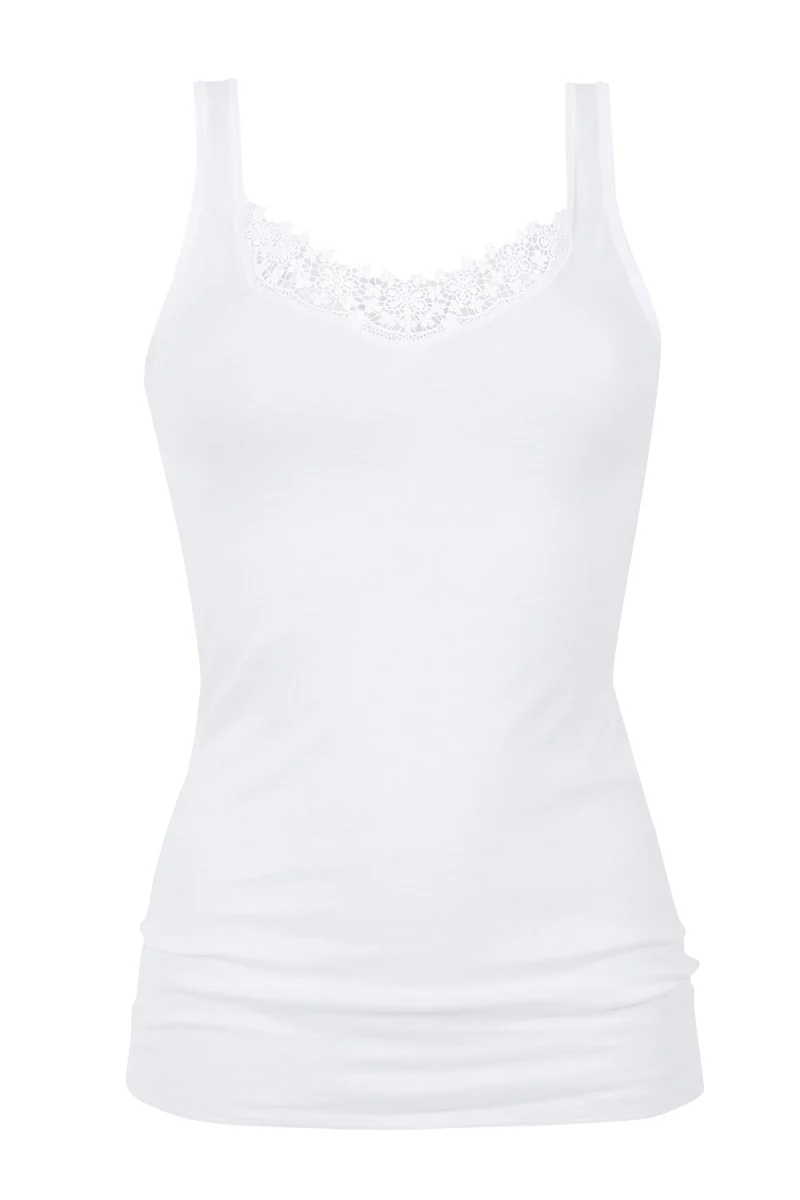 Tank-Top, Sporty-Hemd, V-Neck, mit Guipure-Spitze, NOBLESSE