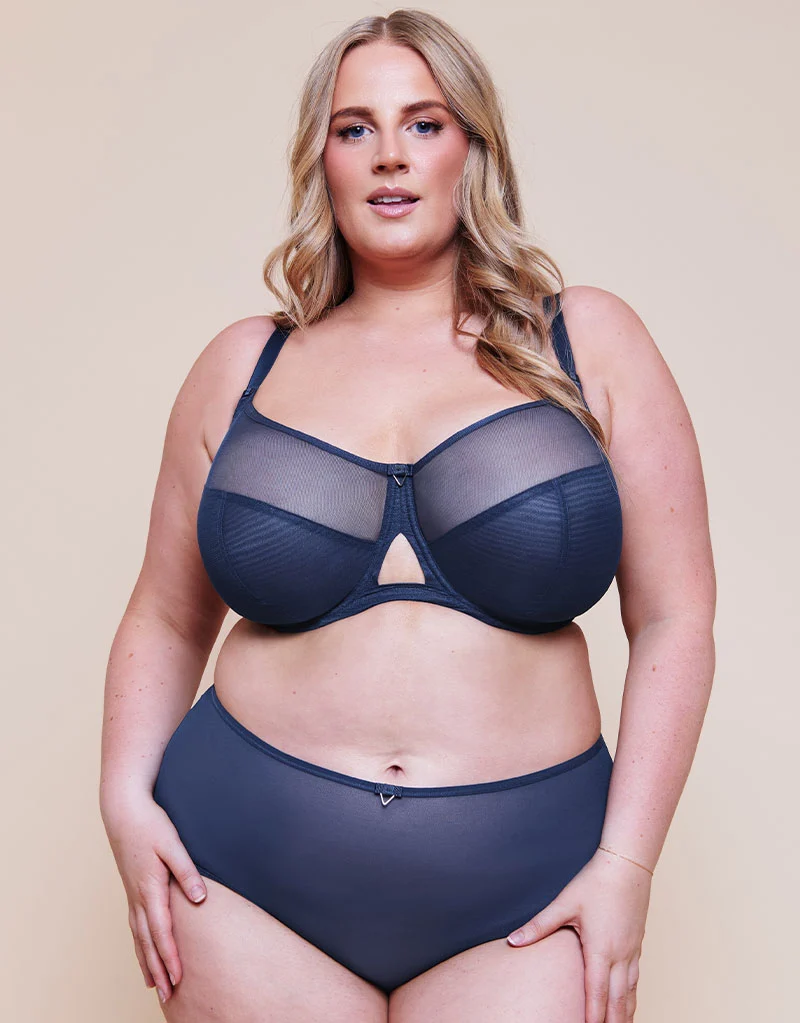 Curvy Kate Victory Side Support Balcony Bra Navy Blue