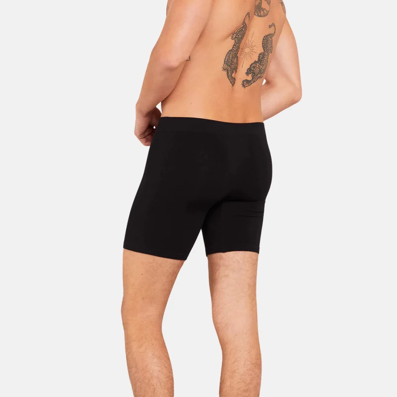 Schwarze Bambusunterhosen mit langen Beinen