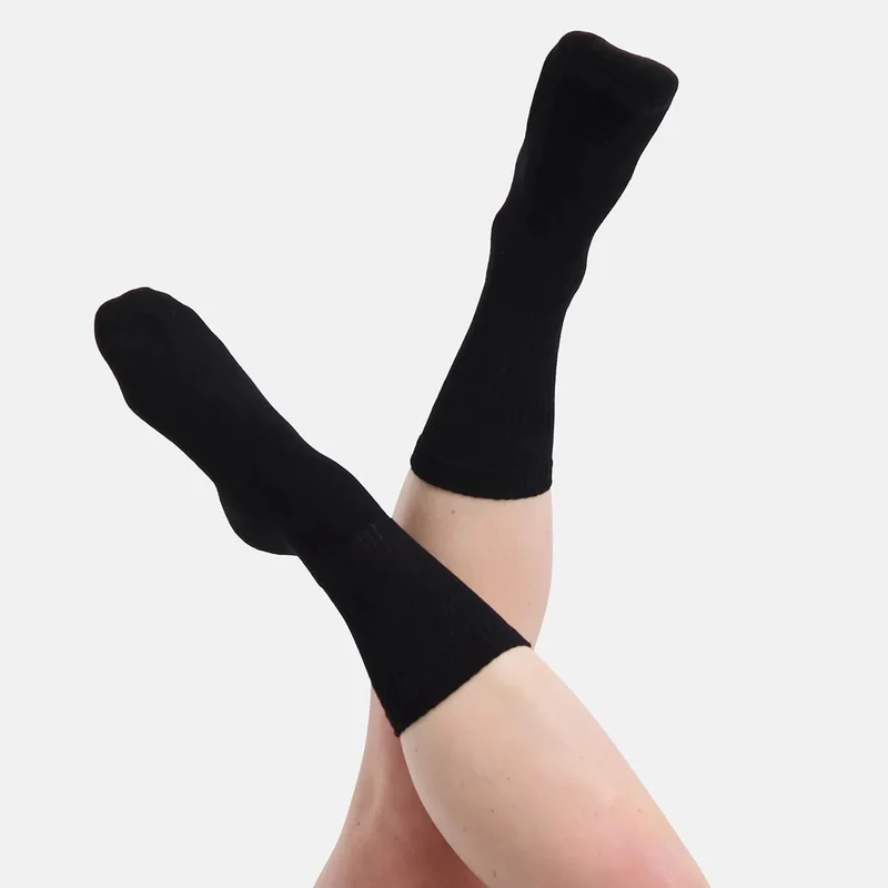 2er Pack Tennissocken aus schwarzem Bambus