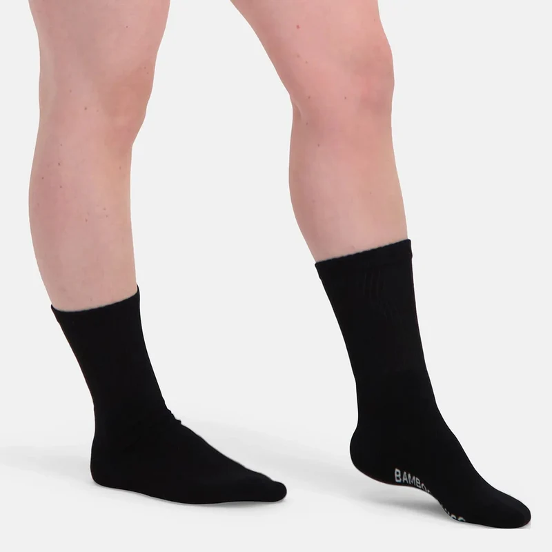 2er Pack Tennissocken aus schwarzem Bambus