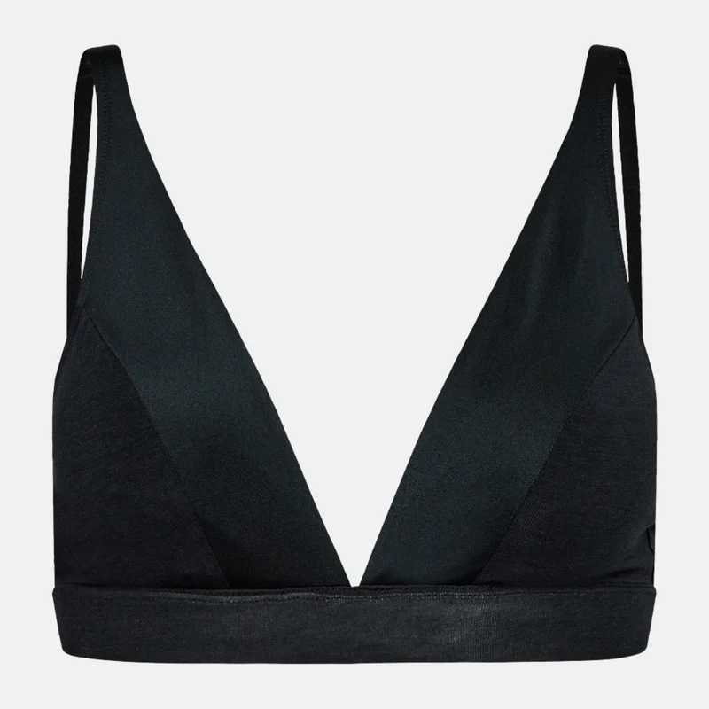 Schwarzer Bambus-Triangel-BH mit femininen Details