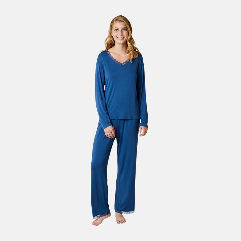Blaue Bambus-Nachthose