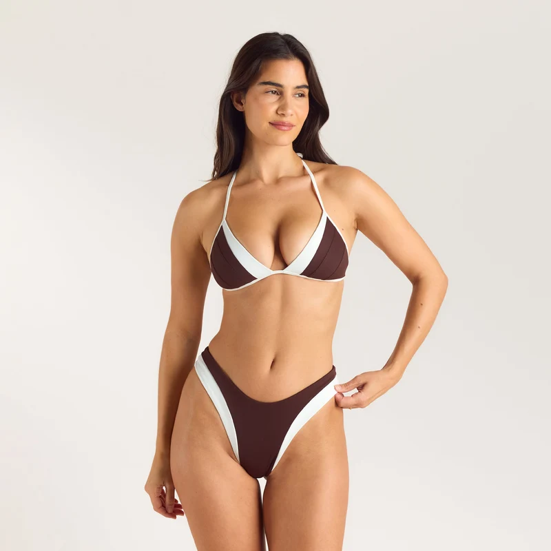 Monaco Triangle Bikini Top - Chocolate