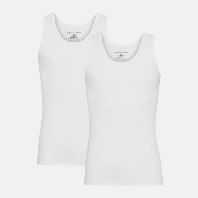2er Pack Weißes Bambus Tank Top