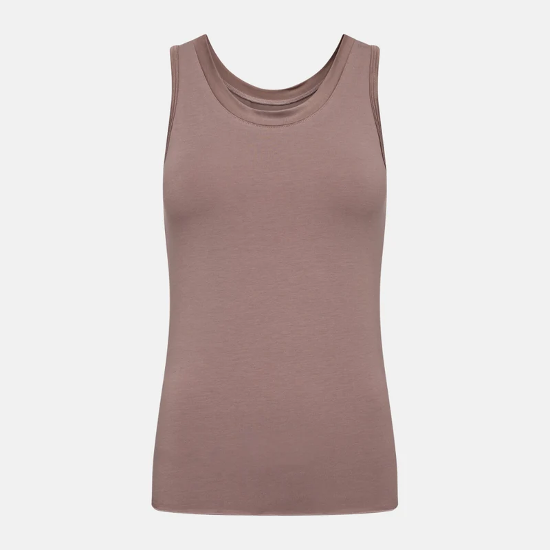 Taupefarbenes Bambus-Tanktop mit breiten Trägern