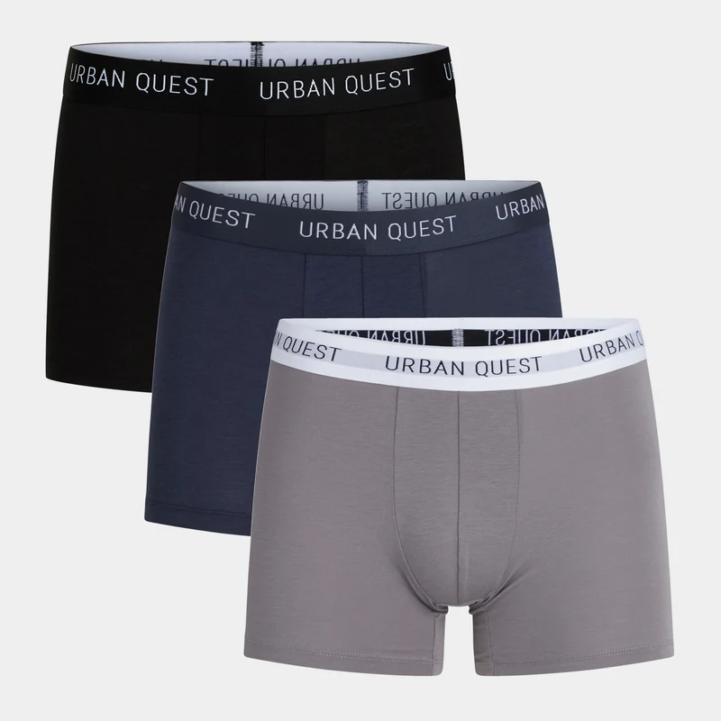 3er-Pack Bambus-Unterhosen in schwarz/navy/grau