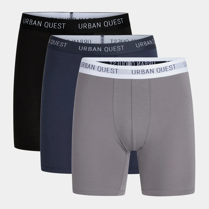 3er Pack Bambus-Unterhosen mit langen Beinen in schwarz/navy/dunkelblau