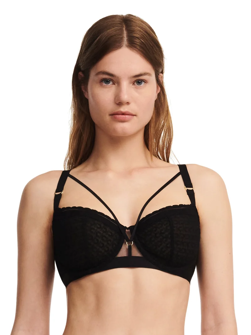 Chantelle – Monogram Halbschalen-Balkon-BH Schwarz