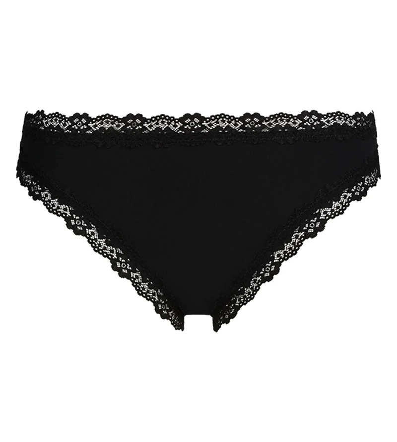 Unsichtbarer Slip für Damen aus Mikrofaser und Spitze Schwarz Dim
