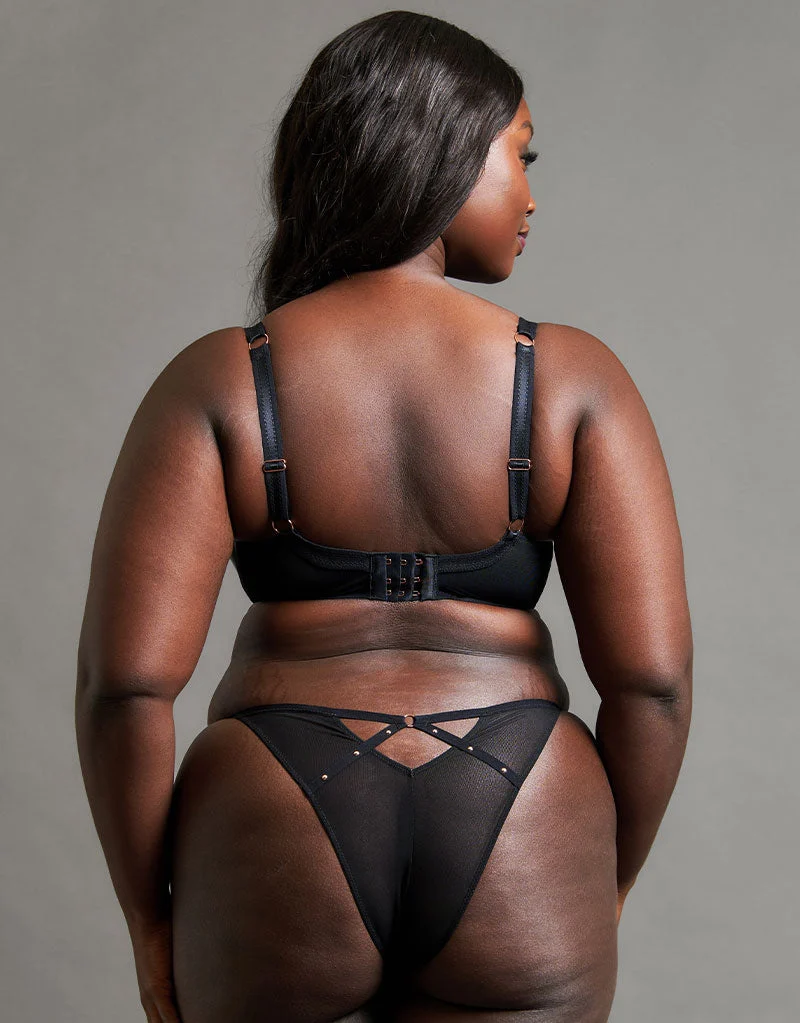 Scantilly Studded Seduction Padded Half Cup Bra Black