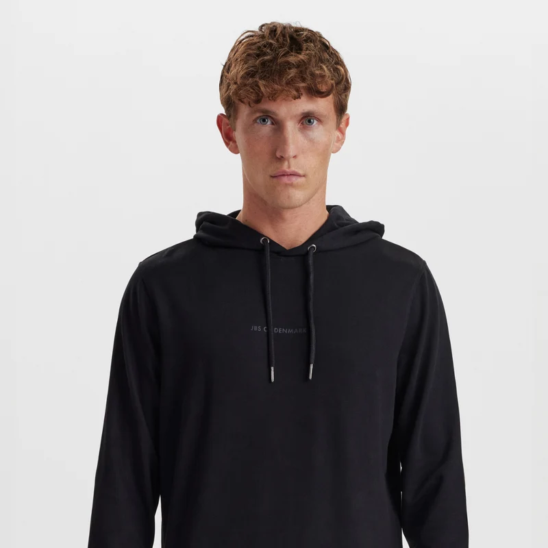 Schwarzer Kapuzenpulli aus Bambus