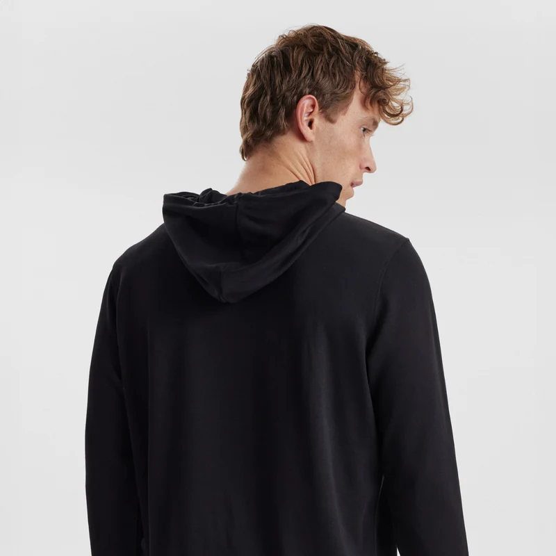 Schwarzer Kapuzenpulli aus Bambus