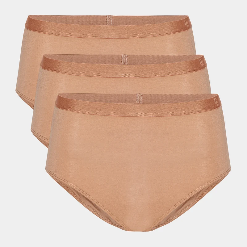 3er-Pack Tan Bamboo Maxi-Slips