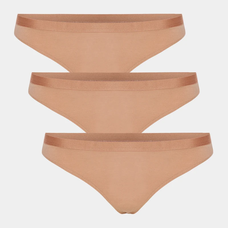 3er Pack Tan Bambus G-String Panty