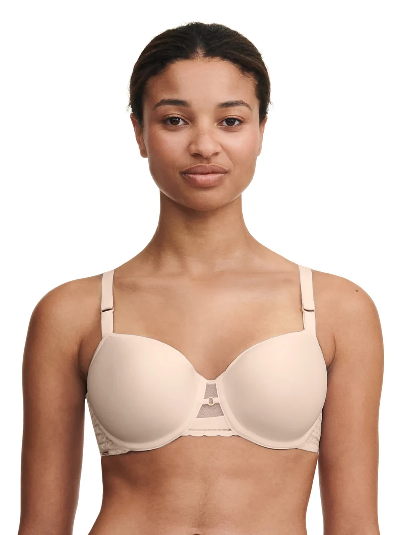 Chantelle - Halbschalen-Memory-BH mit Monogramm in Goldbeige