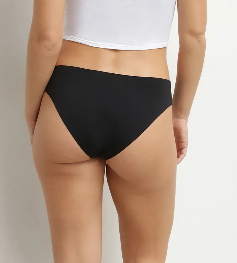 Unsichtbarer Damen-Slip aus Mikrofaser Schwarz Dim