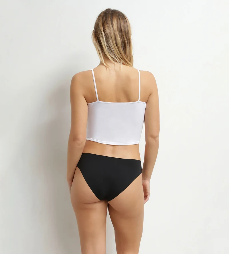 Unsichtbarer Damen-Slip aus Mikrofaser Schwarz Dim