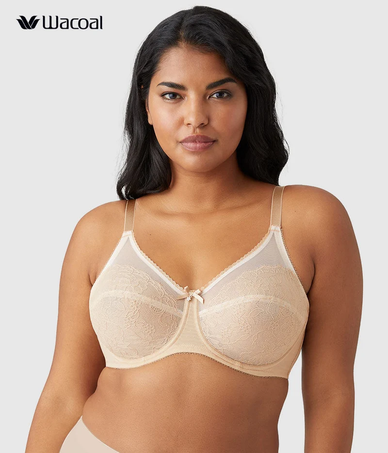 Retro Chic Full Figure Underwire Bra Toast