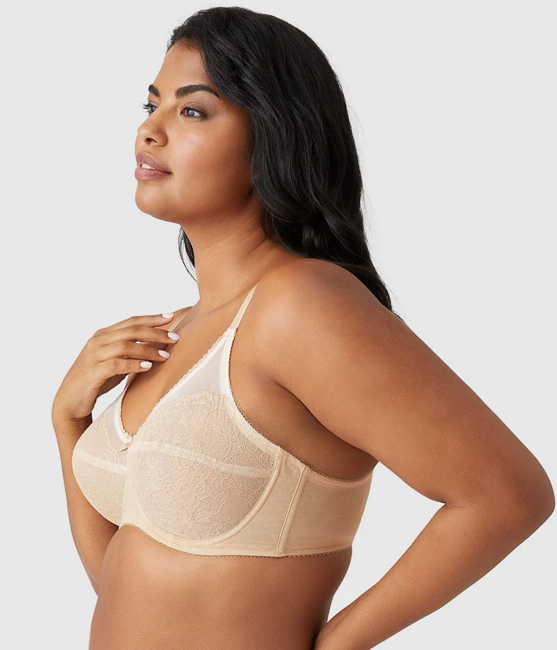 Retro Chic Full Figure Underwire Bra Toast