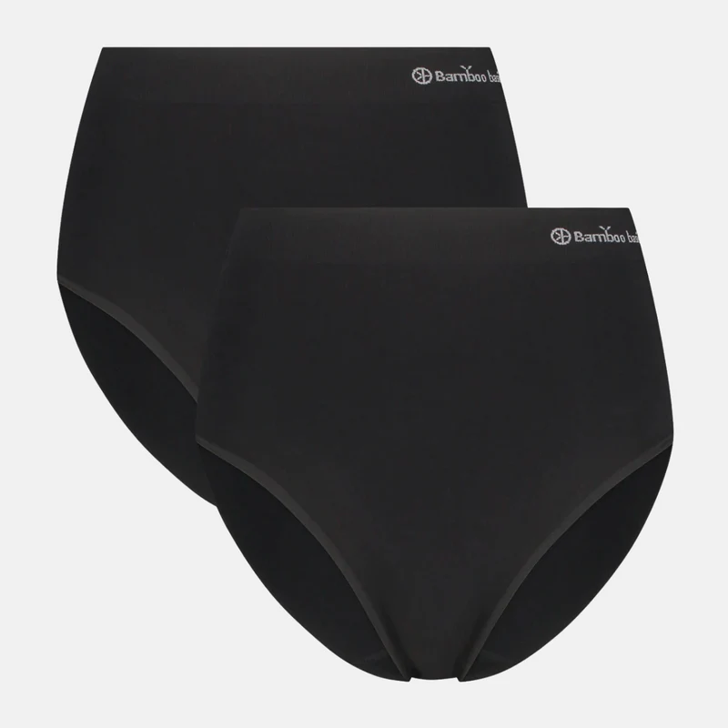 2er-Pack Bambus Maxi-Slips schwarz