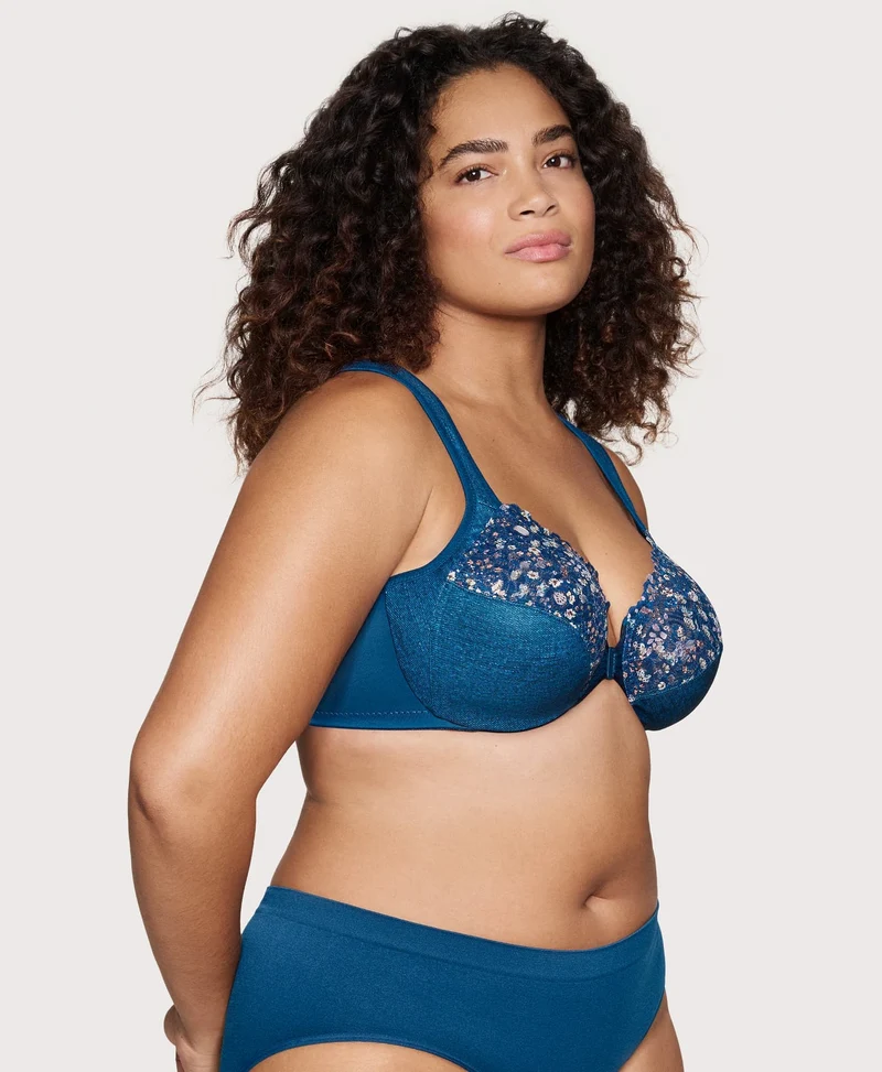 Front-Closure WonderWire Bra Dark Denim
