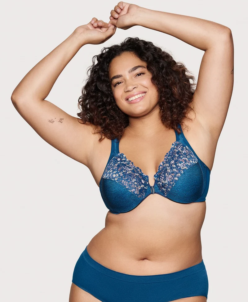 Front-Closure WonderWire Bra Dark Denim