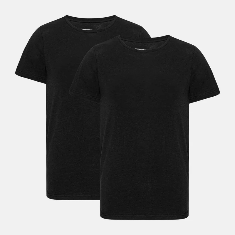 2er-Pack Schwarzes schmal geschnittenes Bambus-T-Shirt