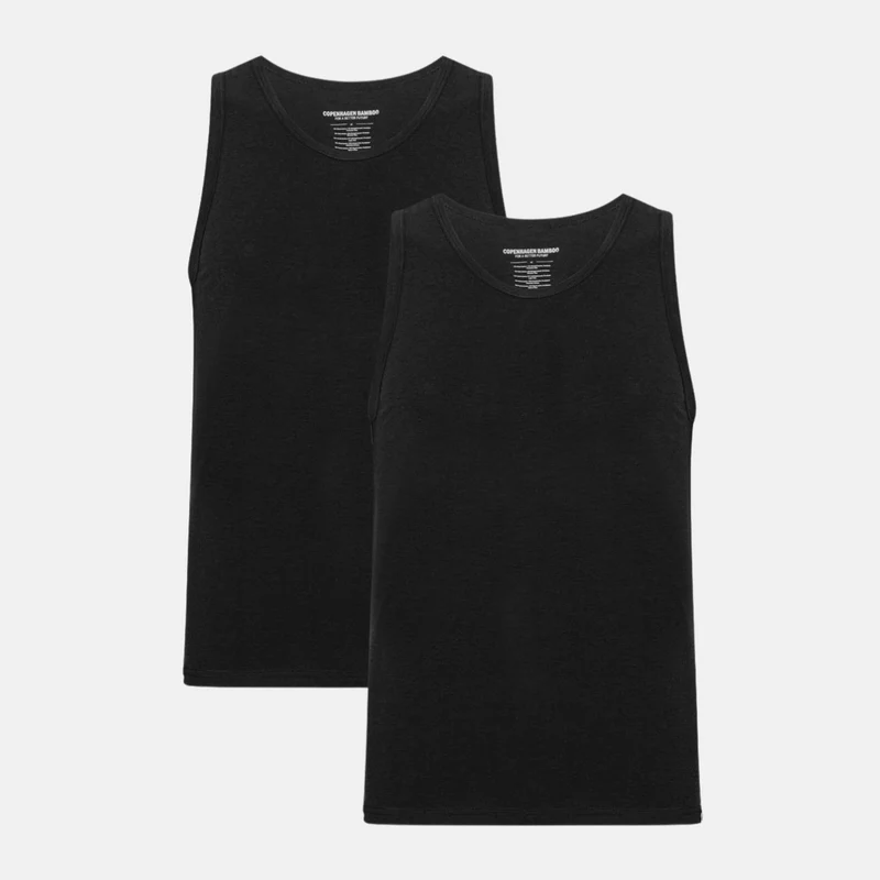 2er Pack schwarzes Bambus Tank Top